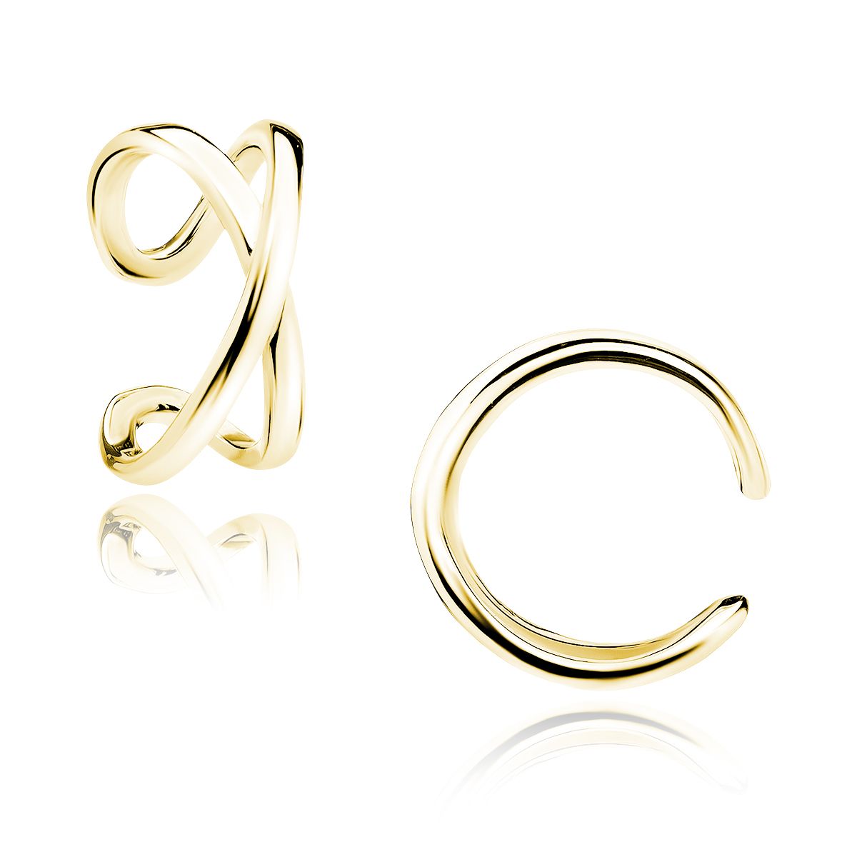 Paauksuoti, sukryžiuoti Ear cuff